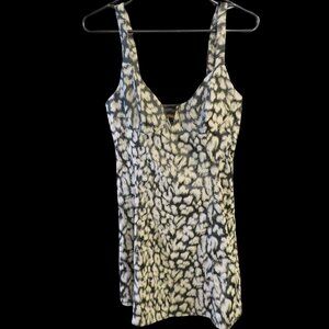🐆NWT Free People Womens Animal Print Split Neck Mini Dress🐆